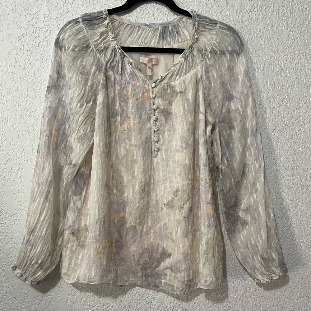 Rebecca Taylor Floral ‎ Blouse Size 8